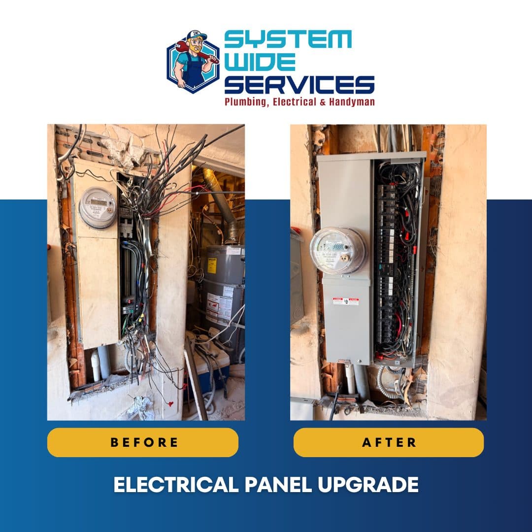 Electrical panel upgrade before and after in Rancho Palos Verdes